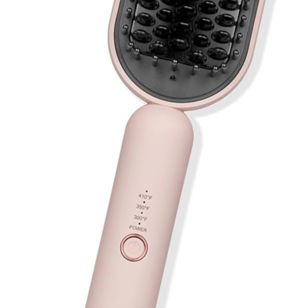 Sleek Pink Hair Straightening Brush